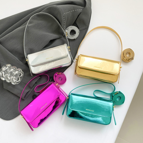Patent PU Leather Crossbody Bag  Handbag Armpit Mini Square Bag