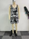 Sexy Printed Tie Shoulder Loose Playsuit