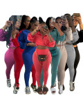 Sexy Drawstring Short Jacket and High Waist Pants 2 piece Set