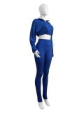 Sexy Drawstring Short Jacket and High Waist Pants 2 piece Set