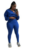 Sexy Drawstring Short Jacket and High Waist Pants 2 piece Set
