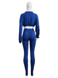 Sexy Drawstring Short Jacket and High Waist Pants 2 piece Set