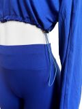 Sexy Drawstring Short Jacket and High Waist Pants 2 piece Set