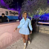 Solid Long Sleeve Sweatshirt and Mini Skirt Casual Sexy Two Pieces