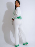 Striped Knitting Casual Three-Piece Cardigan Pants Set