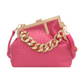 Trendy Chain Solid Color Shoulder Bag
