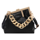 Trendy Chain Solid Color Shoulder Bag
