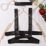 Erotic Bandage Black Hollow Out Sexy Lingerie Set