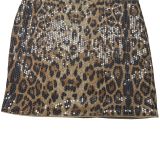 Sequin Straps Leopard Mini Dress