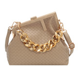 Trendy Chain Solid Color Shoulder Bag