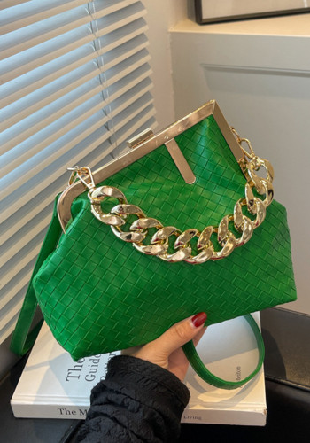Trendy Chain Solid Color Shoulder Bag