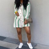Contrast Long Sleeve Knitted Sweater Shorts 2-Piece Set