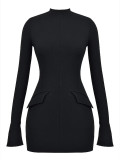 Chic Sexy Elegant Flare Sleeve Bodycon Dress