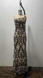 Sequin Embellished Sexy Slash Shoulder Formal Party Evening Dress