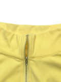 Colorblock 1/2 Zipper Long Sleeve Drawstring Short Sweatshirt and Tight Pants Set Casual Sweatsuit
