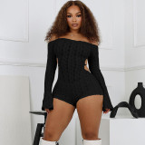 Knitted Sexy Off Shoulder Backless Bodycon Rompers