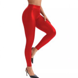 Sexy Scrunch Butt Pu Leather Stretchy Tight Fit V Waist Pants