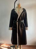 Autumn Winter Casual PU Leather Windbreaker Fashion Loose Coat