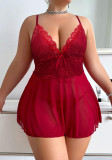 Plus Size Lace Cami V-Neck Night Gown Sexy Lingerie