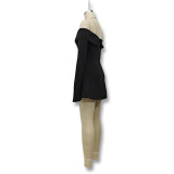 Elegant Low Back Off Shoulder Strapless Long Sleeve Dress