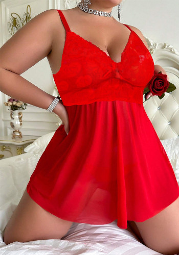 Plus Size Lace Night Dress Sexy Lingerie