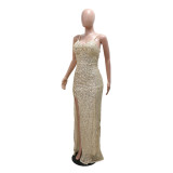Sequined Straps Formal Party Sexy Party Dress