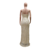 Sequined Straps Formal Party Sexy Party Dress