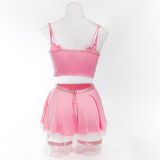 Christmas Sexy Lace-Up Maid Uniform Temptation Apron Four-piece Set