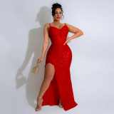 Sequined Straps Formal Party Sexy Party Dress