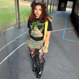 Cotton Graphic Print Short Sleeve Fashion T-Shirt