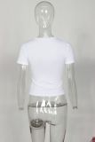 Casual Letter Print Street Style Short Sleeve T-Shirt Top