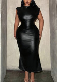 Plus Size Black Sleeveless Bodycon Dress