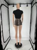Lopard Sexy Two Piece Shorts Set