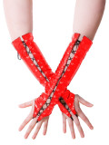 Patent Pu Leather Lace-up Gloves Lingerie Accessories