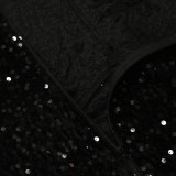 Sequined Sexy Strapless Irregular Evening Dress