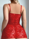 Erotic Lingerie Sexy See Through Lace Hollow Slit Cami Nightdress