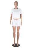Short Sleeve Round Neck Top and Shorts Two-piece Set