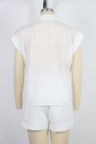 Solid Casual Shirt and Shorts 2 piece set