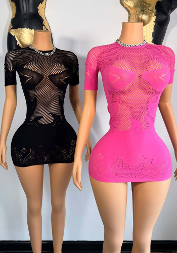 See-Through Sexy Fishnet Sexy Bodycon Dress