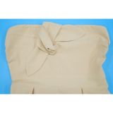 Sexy Strapless Shirred Solid  Loose Jumpsuit