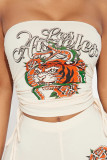 Printed Strapless Crop Top and Shorts Two-Piece Set