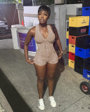 Casual Sexy Zipper Rompers