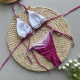 Sexy Bikini Tie-dye Braided Scrunch Butt Two pieces Swimwear
