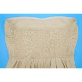 Sexy Strapless Shirred Solid  Loose Jumpsuit