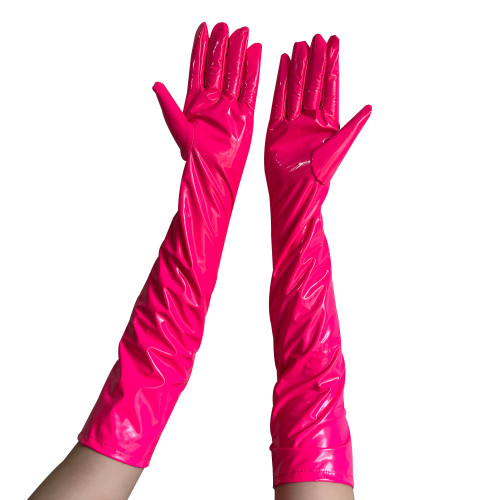 Patent Pu Leather Long Gloves Cosplay Accessories