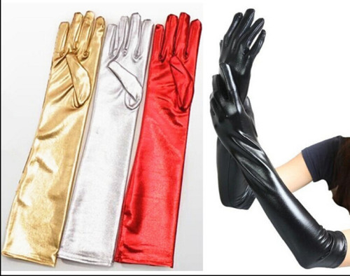 Shiny Pu Leather Gloves Lingerie Accessories