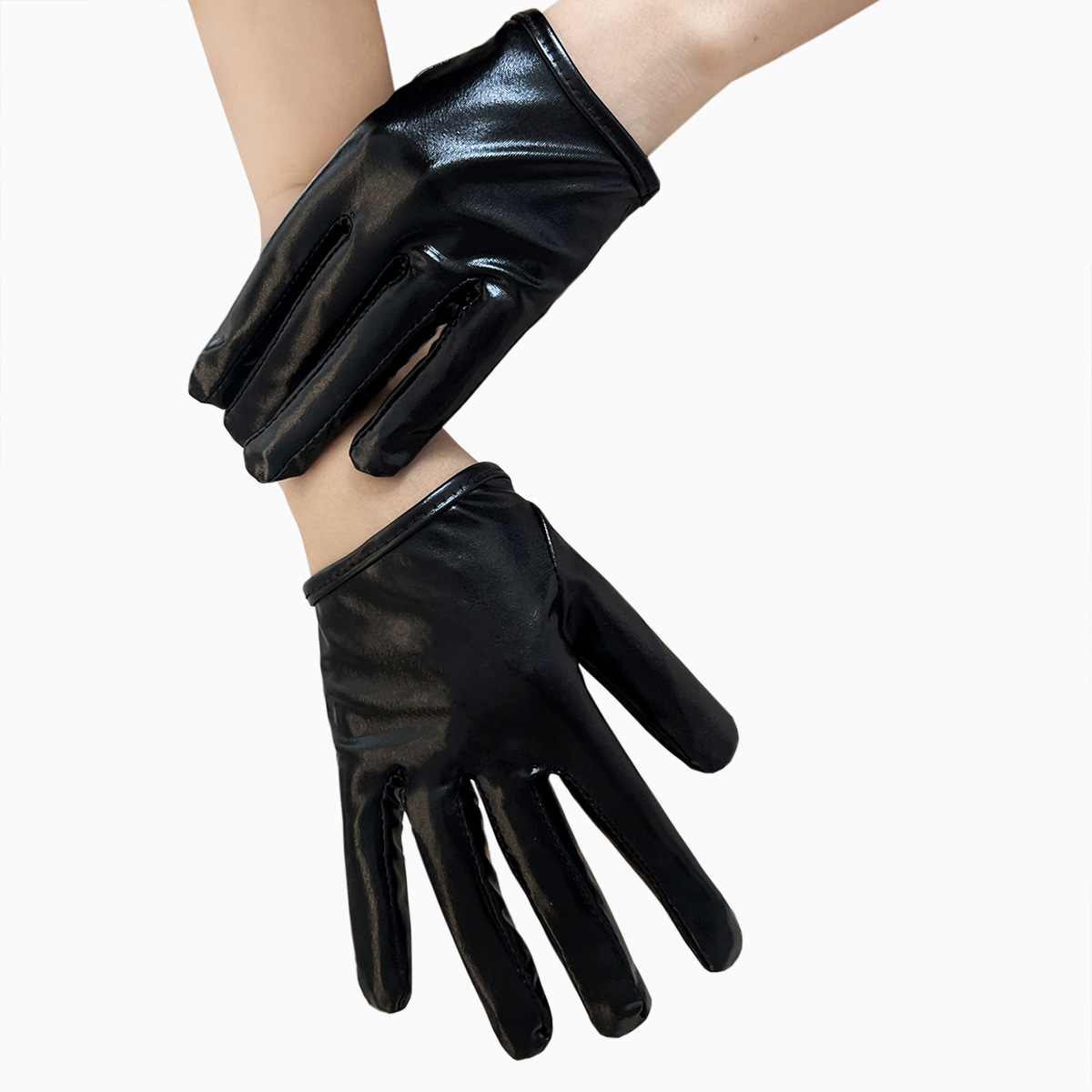 Pu Leather Shiny Short Gloves Lingerie Accessories