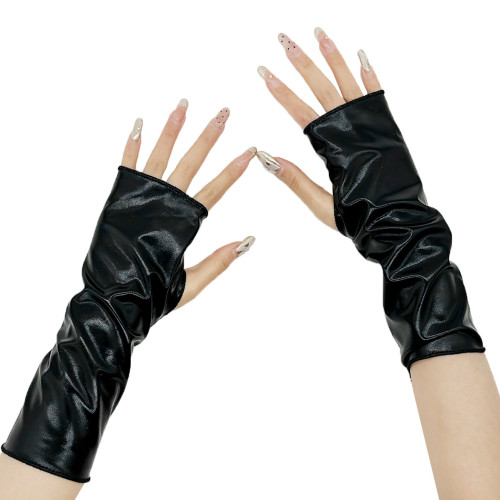 Pu Leather Fingerless Gloves Lingerie Cosplay Accessories