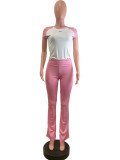 Matching Two-Piece Set Sports Dance Fitness Yoga Short-Sleeved Tee and Pants