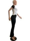 Matching Two-Piece Set Sports Dance Fitness Yoga Short-Sleeved Tee and Pants